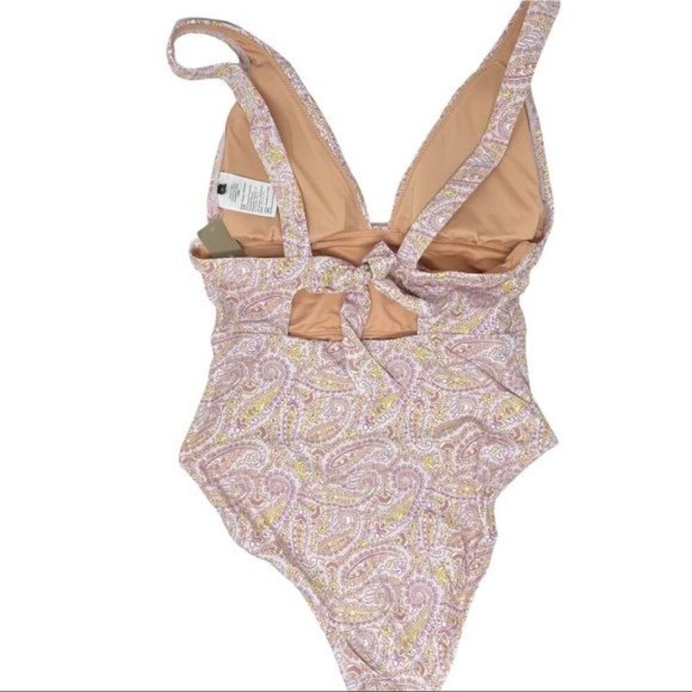 J. Crew Eco Plunge V Neck One Piece Swimsuit in Beach Paisley NWT - Picture 5 of 6